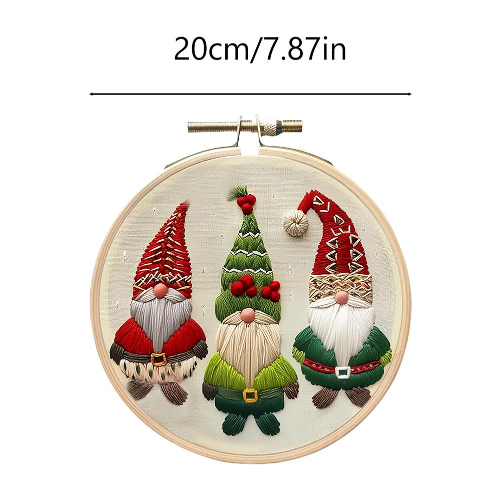 Christmas Embroidery Kit Embroidery Hoop Gnomes Embroidery Kit Xmas Cross Kit