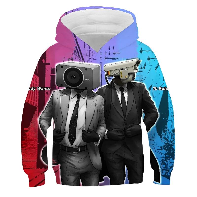 Bluza z nadrukiem Skibidi Toilet dla dzieci Jesień Zima Ubrania Dziecięca Bluza Titan Speakerman Bluzy dla chłopców Dziewczęcy Sweter z kapturem Cartoon