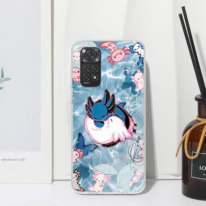 Cute Axolotl Kawaii Phone Case For Xiaomi Redmi Note 15 13 14S 14 Pro Plus 12S 11S 10S 12 11E 10 11T Art Fundas Back Cover Redmi