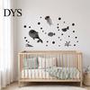 Children Bedroom Wall Decor Accessories 1 Set Marine Life Decals, Acrylic Mirror Fish Conch Stickers, Modern Texture Stickers Waterproof Self-Adhesive
