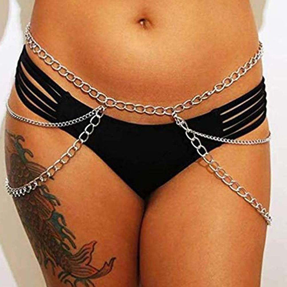 Female Sexy Fashion Multi-layers Electroplating Waist Chain