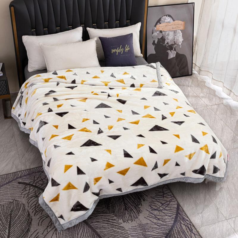150x200cm Raschel Blanket Thick Double-layer Soft Plush Quilt Double Sided Velvet Winter Dormitory Office Sofa Warm Bed Sheet