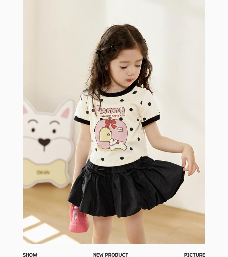 LUSON Children's Cartoon Round Neck T-shirt