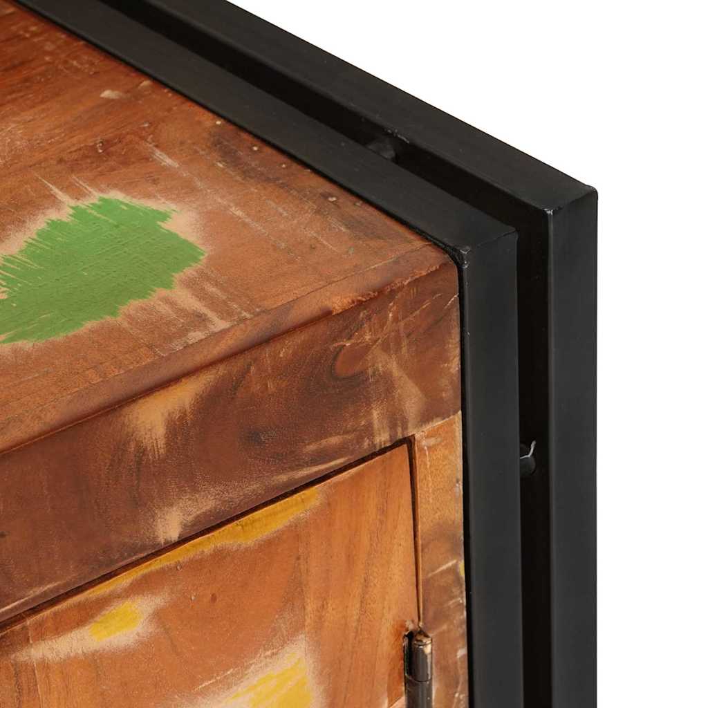 TV Cabinet with Door Multicolored 120 x 33 x 50 cm Solid Reclaimed Wood