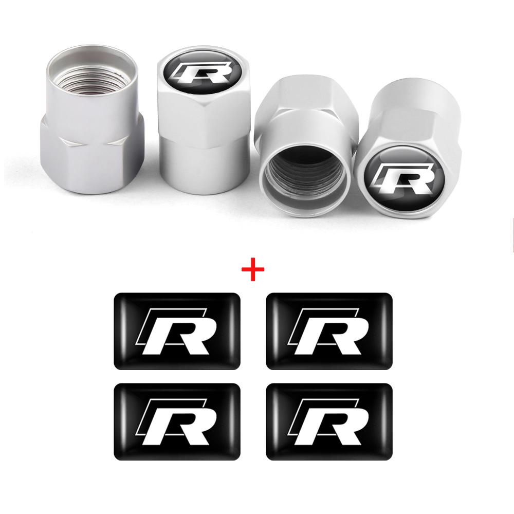 Car Interior Epoxy Logo Sticker Metal Wheel Tire Valve Cover For Volkswagen GTI Golf R Passat CC Lavida Sagitar Scirocco Tiguan