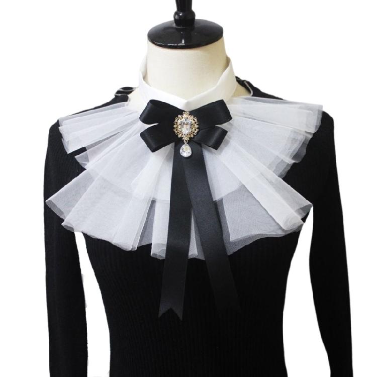 

Steampunk Layered Ruffle Jabot Necktie with Bowknot Cosplay Costume Accessories 1