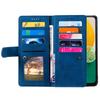 For Samsung Galaxy S25 Case PU Leather Phone Cover with Zipper Wallet 9 Card Slots