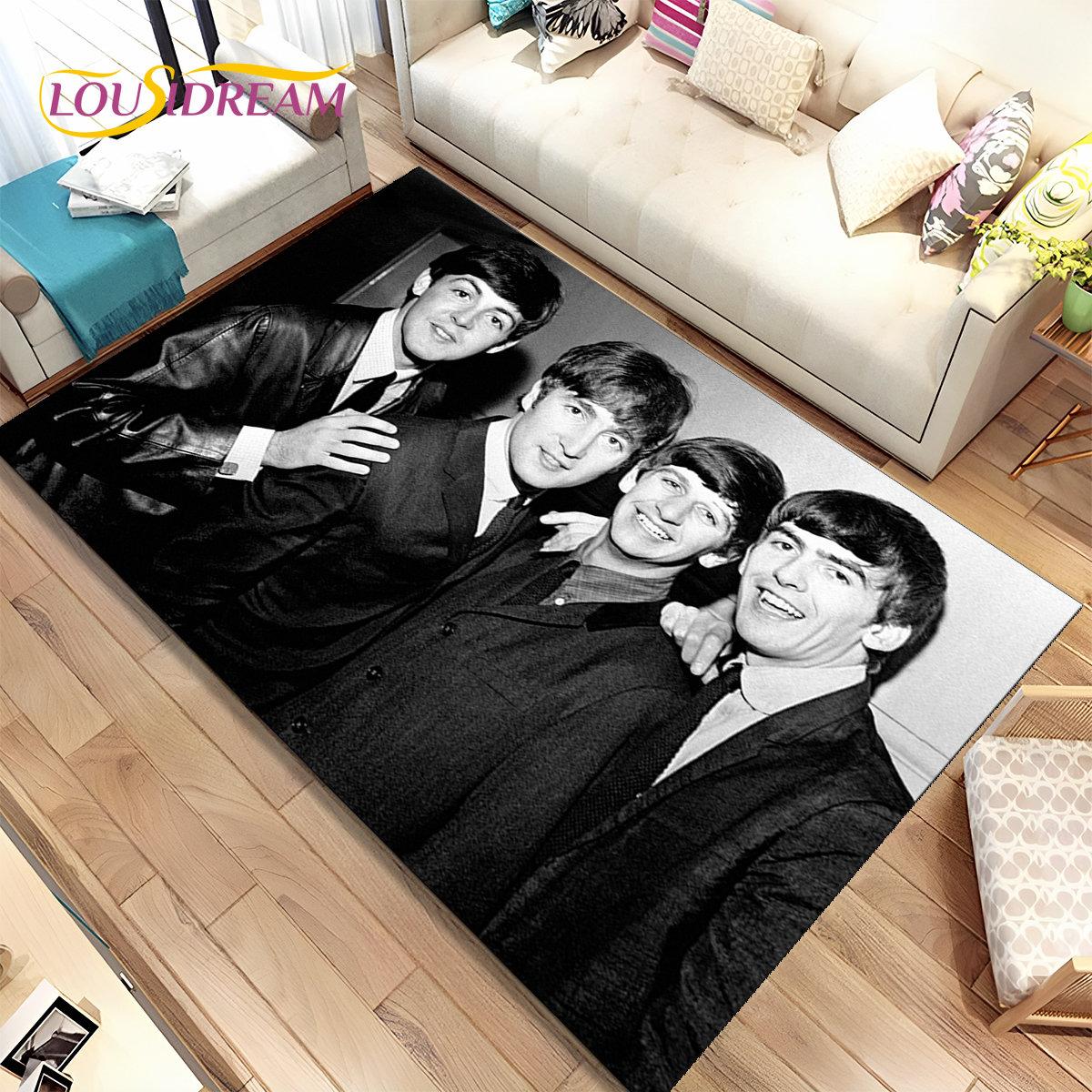 

3D B-Beatles Рок-гурт Килимок, килимок для дому, вітальні, дитячої спальні, дивана, килимок, діти грають, нековзкий килимок 40x60cm(15x23in)