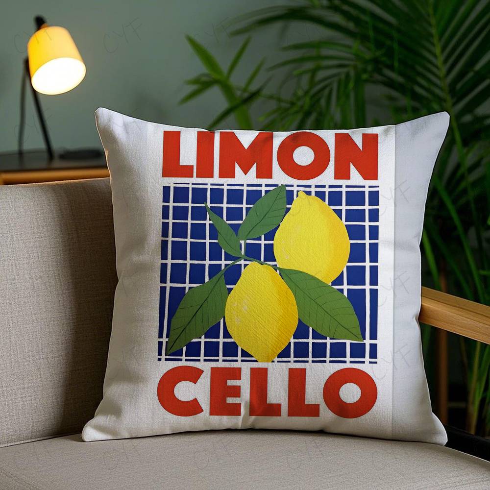 Anime Limoncello Cocktail Pillow Case Custom Printed Brushed Fleece Pillow, Baby Skin-Touch, Eco-Friendly Dye-Sublimation Cushio