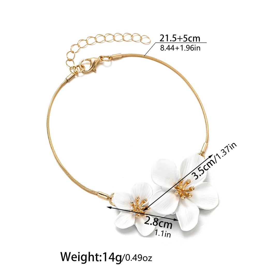 Fashionable and Simple Three-dimensional Flower Alloy Ankle Chain, Personalized and Versatile Pendant Ankle Chain