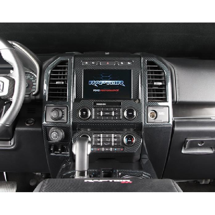 Carbon Fiber Interior Navigation Frame Cover Trim for Ford F150 2015- ABS