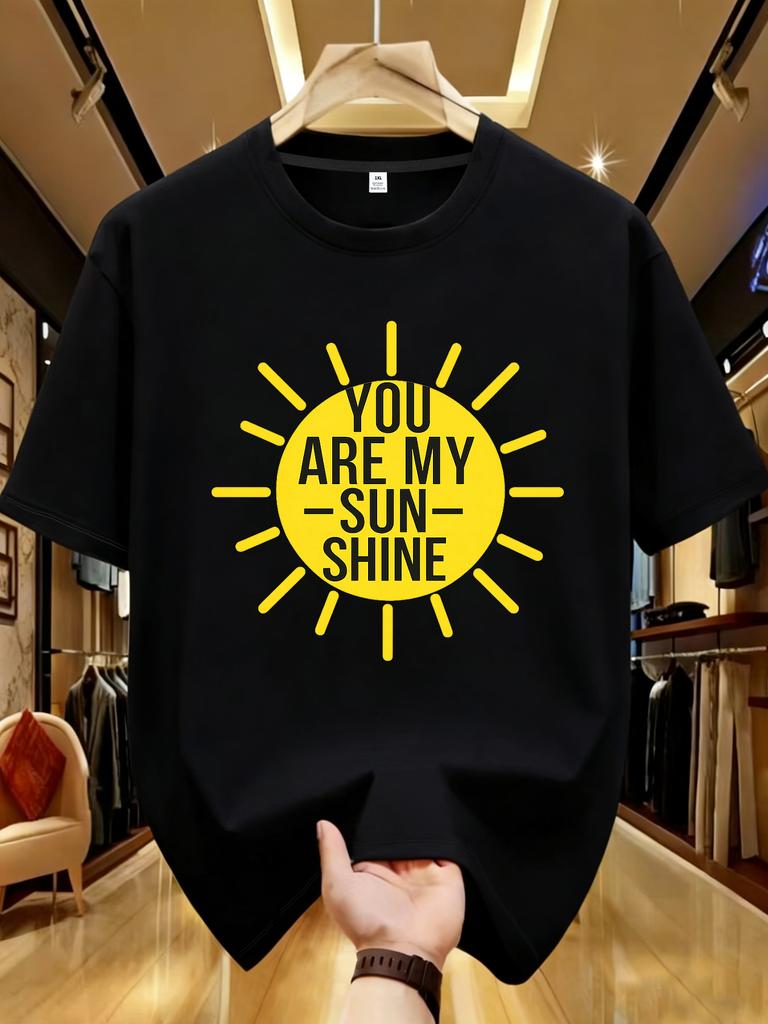 Wds01391sun Print Plus Size Unisexs Round Neck Tshirt Summer Casual Street Fashion Unisexs Joker Short Sleeve Tshirt