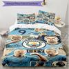 3pcs Duvet Cover Set (1*Duvet Cover + 2*Pillowcase, Without Core), football club Print Soft All‑Season Bedding Set, Home Bedroom Decor Gift