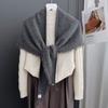 AIM physical wool triangle scarf, women's fringed casual loose literary scarf shawl, soft and skin-friendly scarf