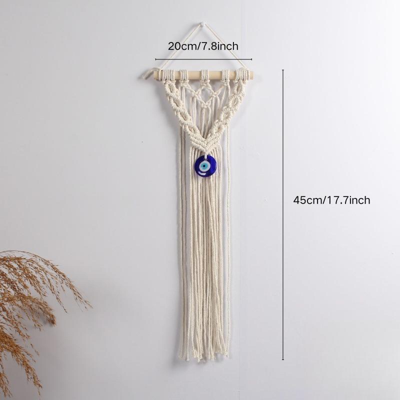 1pc Hand-woven Cotton Rope Tapestry Tassel Decorative Wall Decoration Devil's Eye Wall Hanging in The Homestay Hotel Cotton