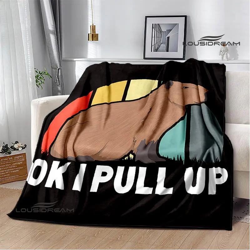 The Capybara Club Anime blanket throw cubre cama Warm blankets for beds Picnic blanket birthday gift