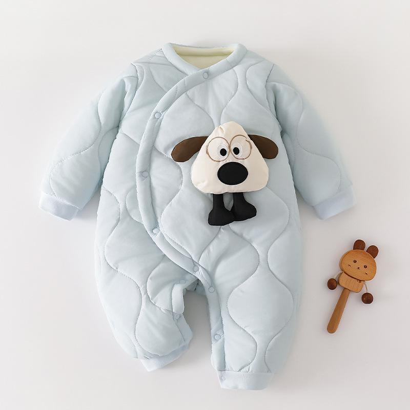 

Super Cute Padded Baby Jumpsuit - Autumn/Winter Cotton Romper for Newborns 66cm синій