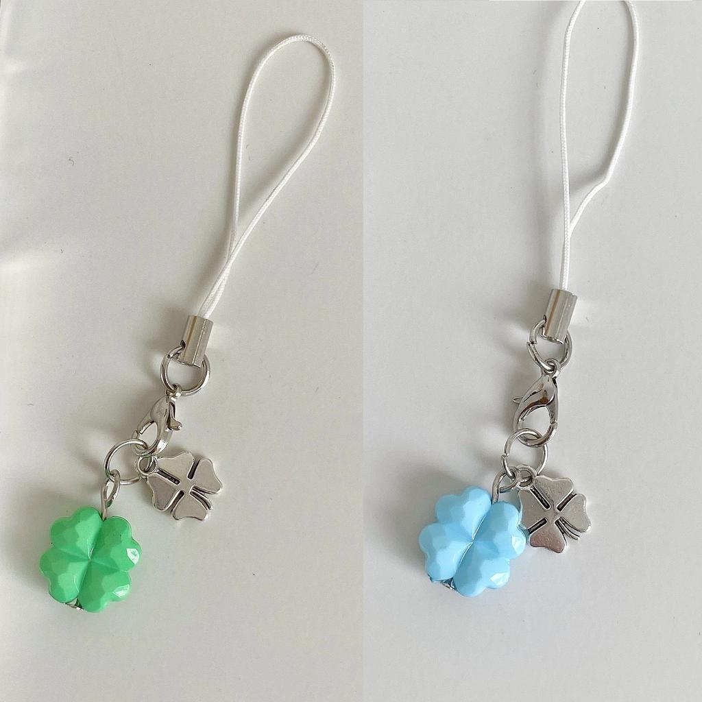 Stylish Green Clover Phone Charm Durable Alloy Pendant For Keys Bags Good Luck Gift Stylish Phone Strap Charm