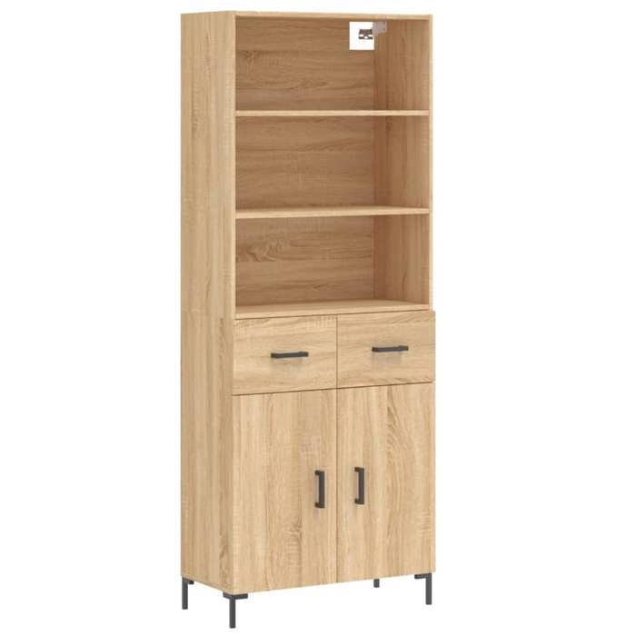 Buffet haut - Maison Exclusive - Chêne sonoma - 69,5x34x180 cm - Bois d'ingénierie
