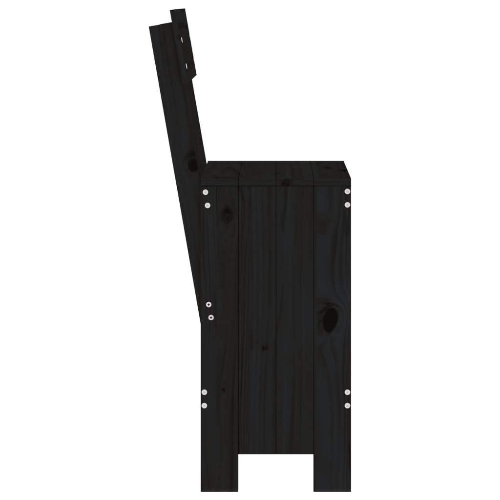 Vidaxl Bar Stools, 2 Pcs, Black, 40X48.5X115.5 Cm, Pine Wood