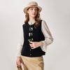 Women's 100% Wool Embroidered Sleeveless Knitted Vest