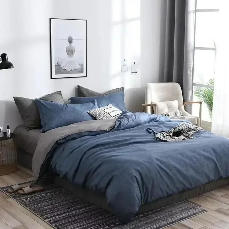 3PCS/set Black Marble Pattern Sanding Bedding Set Duvet Cover+Pillowase, Bedroom Bed Set, King Queen Double (Excluding Filler)