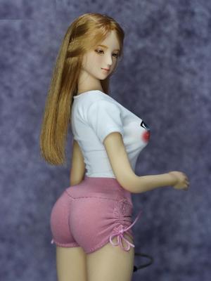 Hobby Toy Compatible with TBLeague Body for Scale Figure DMTOYS White Expression Shirt and Shot Pants Gym Clothes for Sexy Beautiful Girls and Head