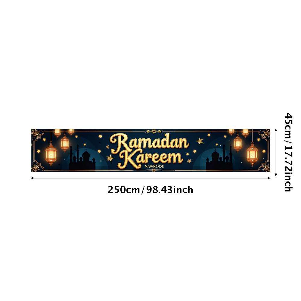 Ramadan Kareem Banner Mosque Lanterns Festive Welcome Backdrop Ramadan Mubarak Party Home Decor Photography Props Background