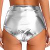 Women's Shorts Wetlook Hotpants Metallic Panties Shiny Stretch Dance Shorts Party Disco Night Club Costume
