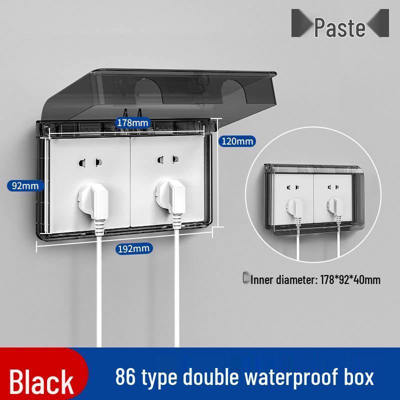 Type 86 Waterproof Bathroom Socket Cover: Child-Proof, Adhesive Shield Box