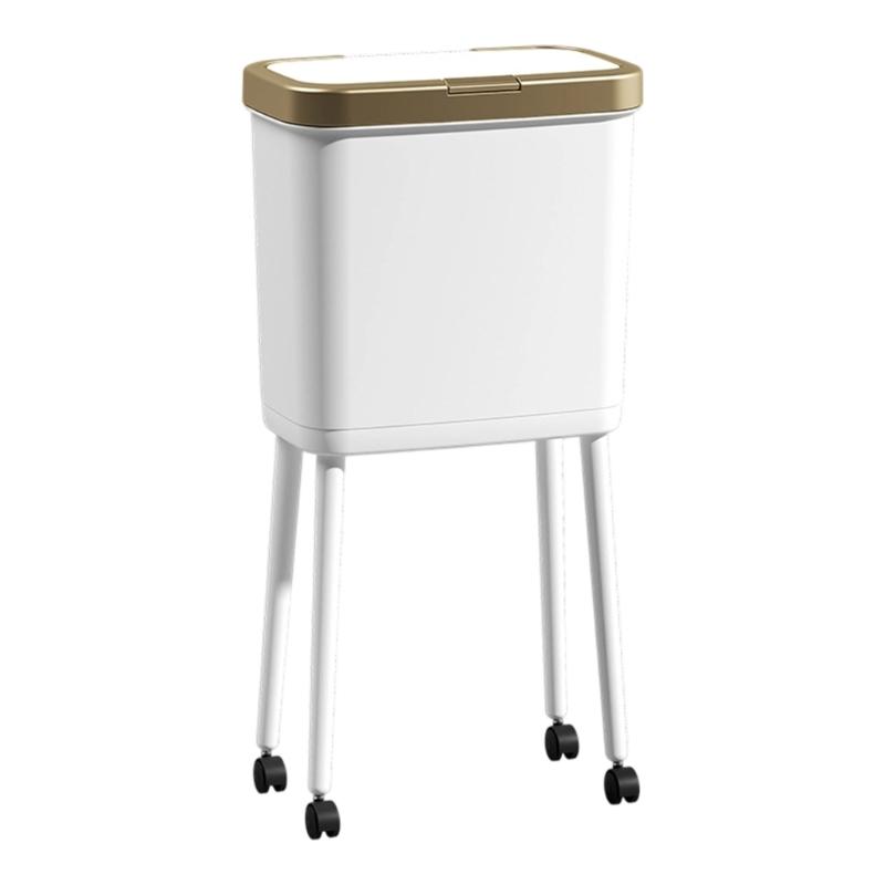 

Premium Wheeled Room Wastebasket With Flexible Wheels Generous A Hand Operations Ideal For Portable Area белый