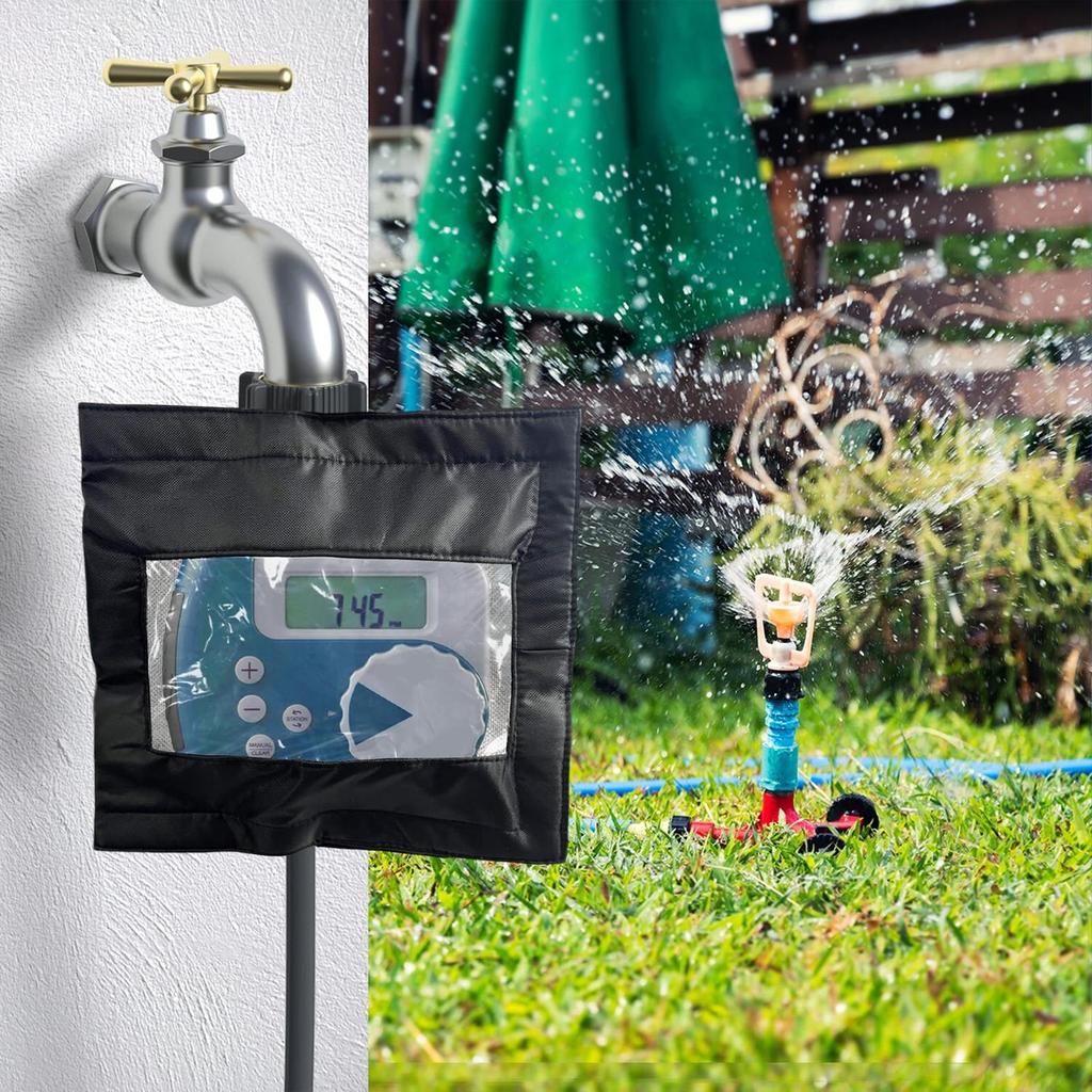 Garden Hose Timer Cover Weather-Resistant Sleeve Protector Clear Front Window Anti Freeze Visible Sleeve For Outdoor Garden Lawn