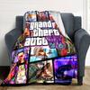 Grand Theft Auto Vi Flannel Blanket Super Soft Warm Cozy Blanket for Sofa Bed Office Travel All‑Season Home Decor Gift