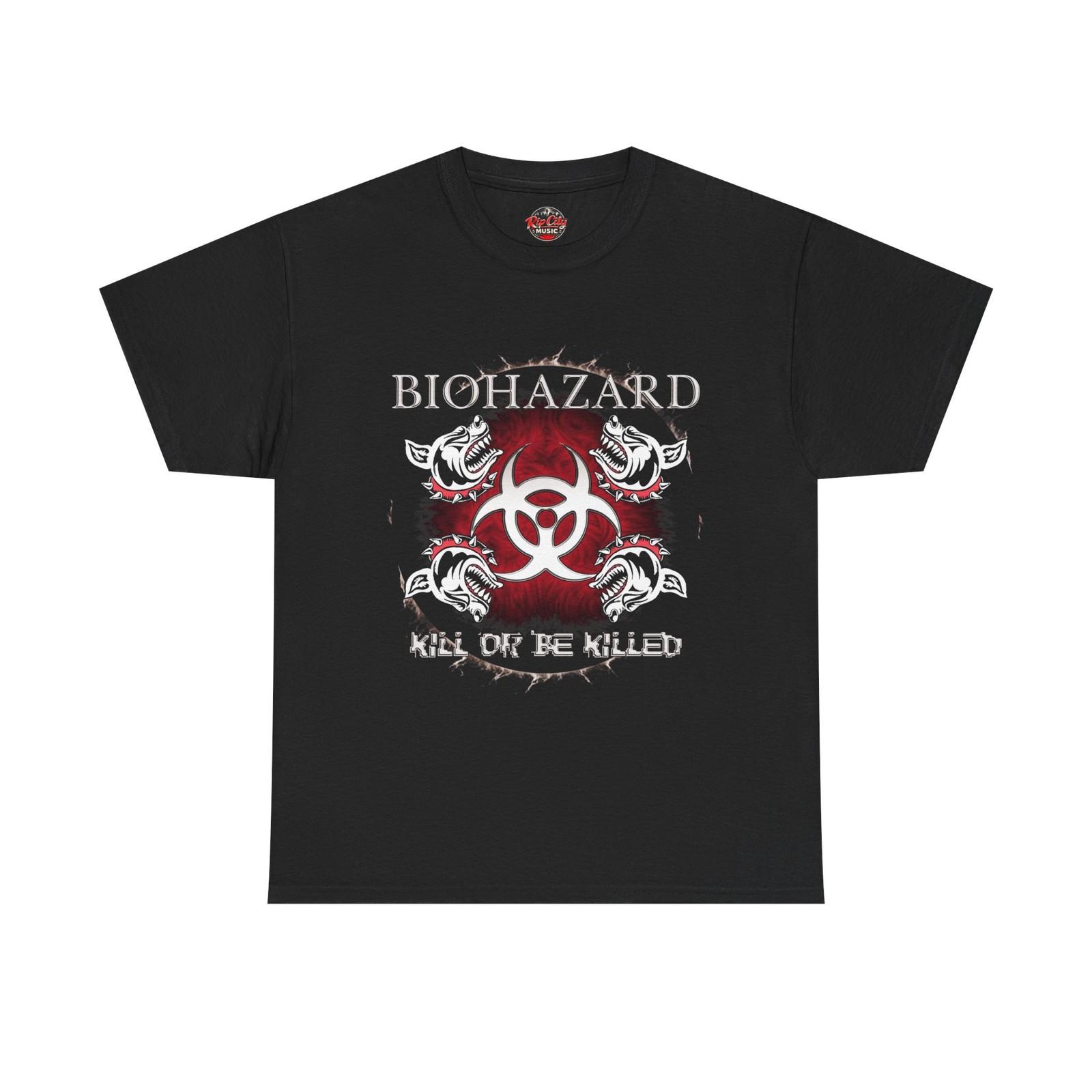 Biohazard Kill or Be Killed Toxic Symbol Devil Dogs Rock Band Unisex T-Shirt S