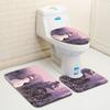 European And American Series Snowman Bathroom Toilet Floor Mat 3-Piece Set