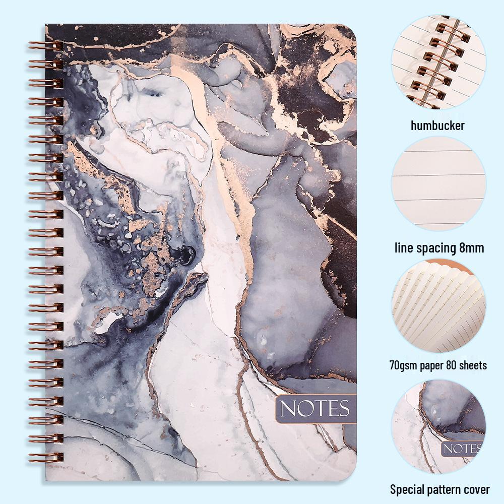 Утолщенный блокнот с боковой откидной обложкой, устойчивый к царапинам, на спирали: Студенческий дневник на кольцах, в стиле Ins