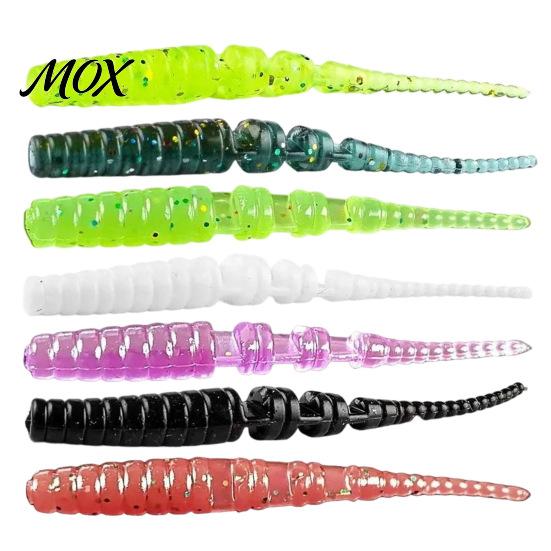 Scented Soft Baits 50Pcs Bionic Worm Bait, 40MM/0.37g 50MM/0.45g Artificial Lure with Needle Fishing Kit Tail, Swim for Freshwater Saltwater
