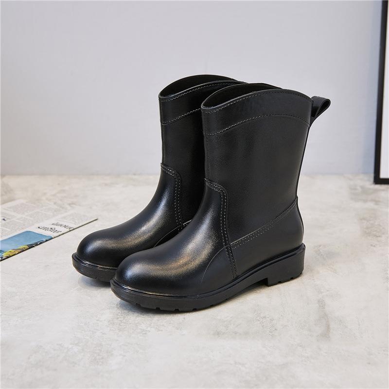 Rain shoes women's new fashion rain boots waterproof and non-slip water shoes lightweight four-season water boots wear-resistant adult