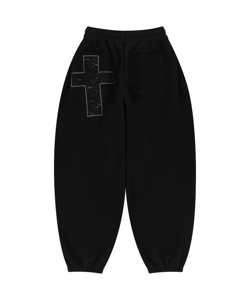 AAKAM Laced Cros2 Patch Sweatpants (Black)
