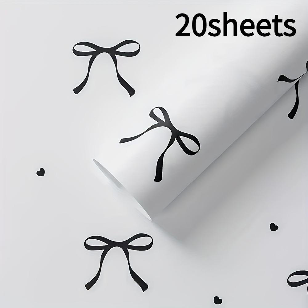 20 Sheets of Thick Gift Wrapping Paper with Golden Foil for Decorating Gifts