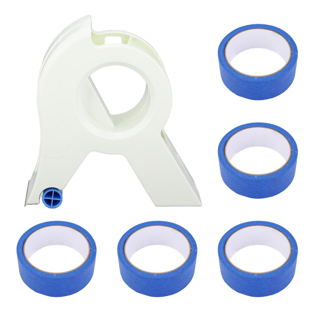 6 Pcs Set Masking Paint Tape Applicator and 5 Roll Blue Painter Tape for Window Door Cabinet
