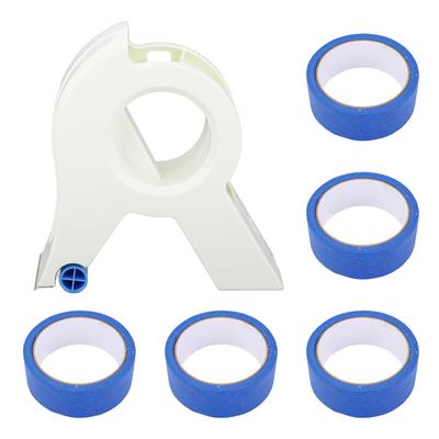 Set Masking Paint Tape Applicator and 5 Roll Blue Painter Tape for Window Door Cabinet Painter Tape Applicator