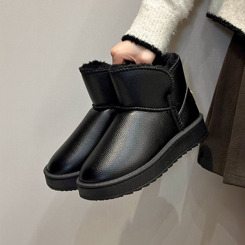 Snow Boots Waterproof and Non-slip Thick-soled Large-size Short Boots 2025 Winter Velvet Thickened Overalls Cotton Shoes Versatile Short Boots