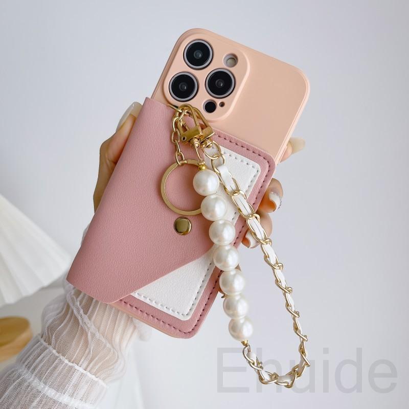 

Pearl Bracelet Case for Xiaomi Redmi Note 15 Pro Plus 14 15C 13C 14C Mi 15T 14T 13T Leather Wallet Card Slot Silicone Soft Cover Redmi Note13Pro plus