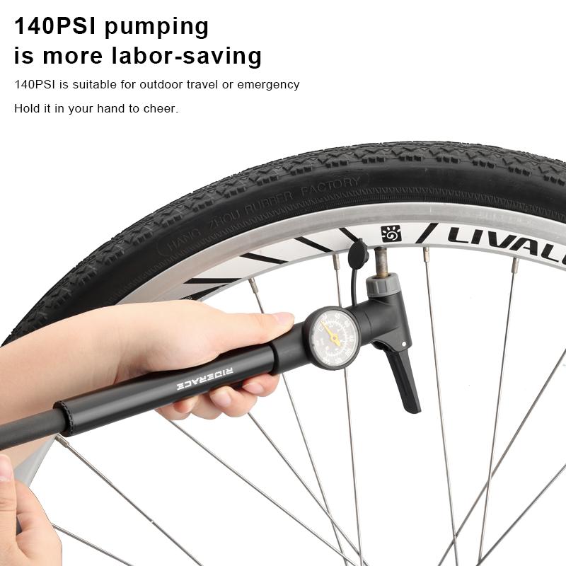 140PSI Bicycle Pump Tire Air Inflator Schrader Presta Valve Ball Needle Hose Portable MTB Bike Hand Pump Cycling Accessories