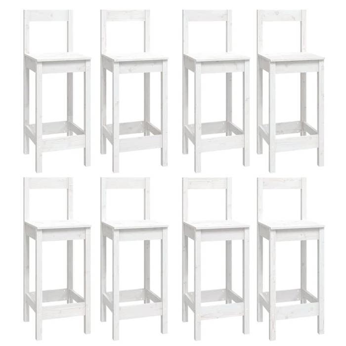VidaXL 9-Piece Bar Set Bistro Furniture Set Dining Room Kitchen Pub Furniture Indoor White 3124723