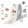 500 Pictures/roll Roll Sticker Tape Cartoon Cat Sticker Hand Account Material Decorative Envelope Seal Sticker