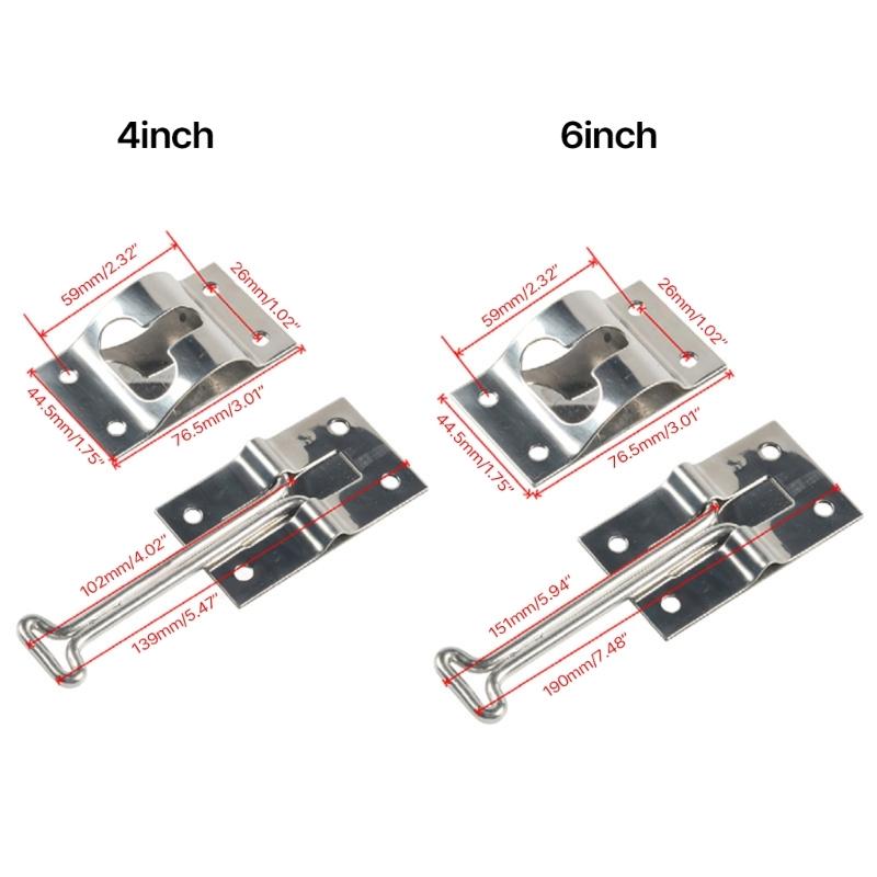 Stainless Steel RVs Door Holder Latches Catch for Trailer,Camper,Cargo,Truck 4" 6'' Door Catch Latches T-Style Holder