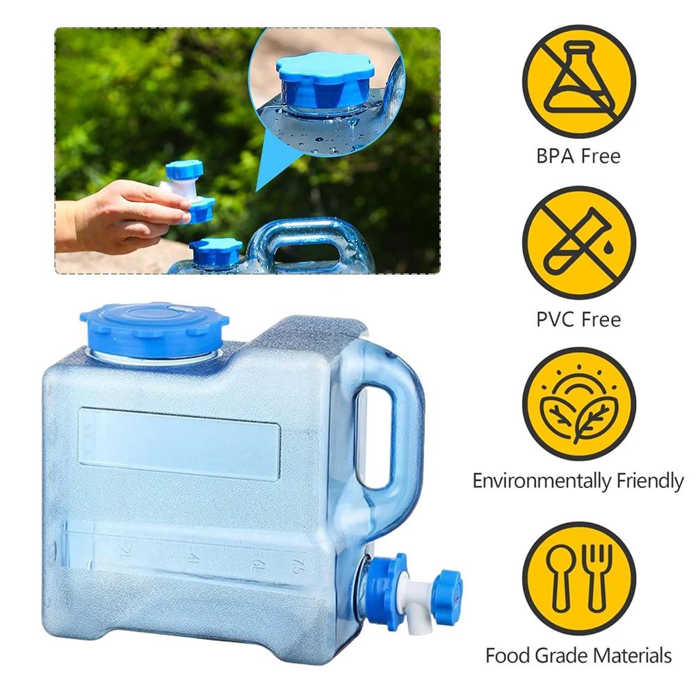 Water Dispenser Carrier with Faucet Large Capacity Emergency Water Barrel Container for Vehicle Car Outdoor Camping Bucket