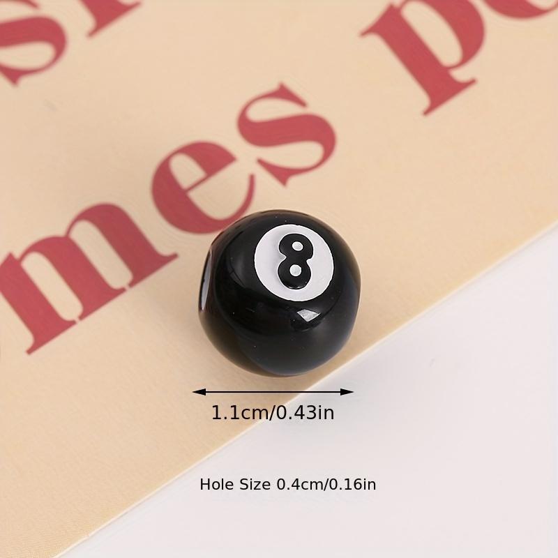 30Pcs Billiard Design Beads Black Loose Beads For Jewelry Making Diy Handmade Bracelet Earrings Key Chain Accessories